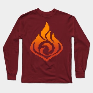 Pyro Elements Genshin Impact Pixel Art Long Sleeve T-Shirt